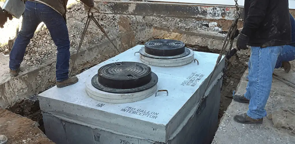Grease trap installation for a commercial property drainage system in Albany, NY